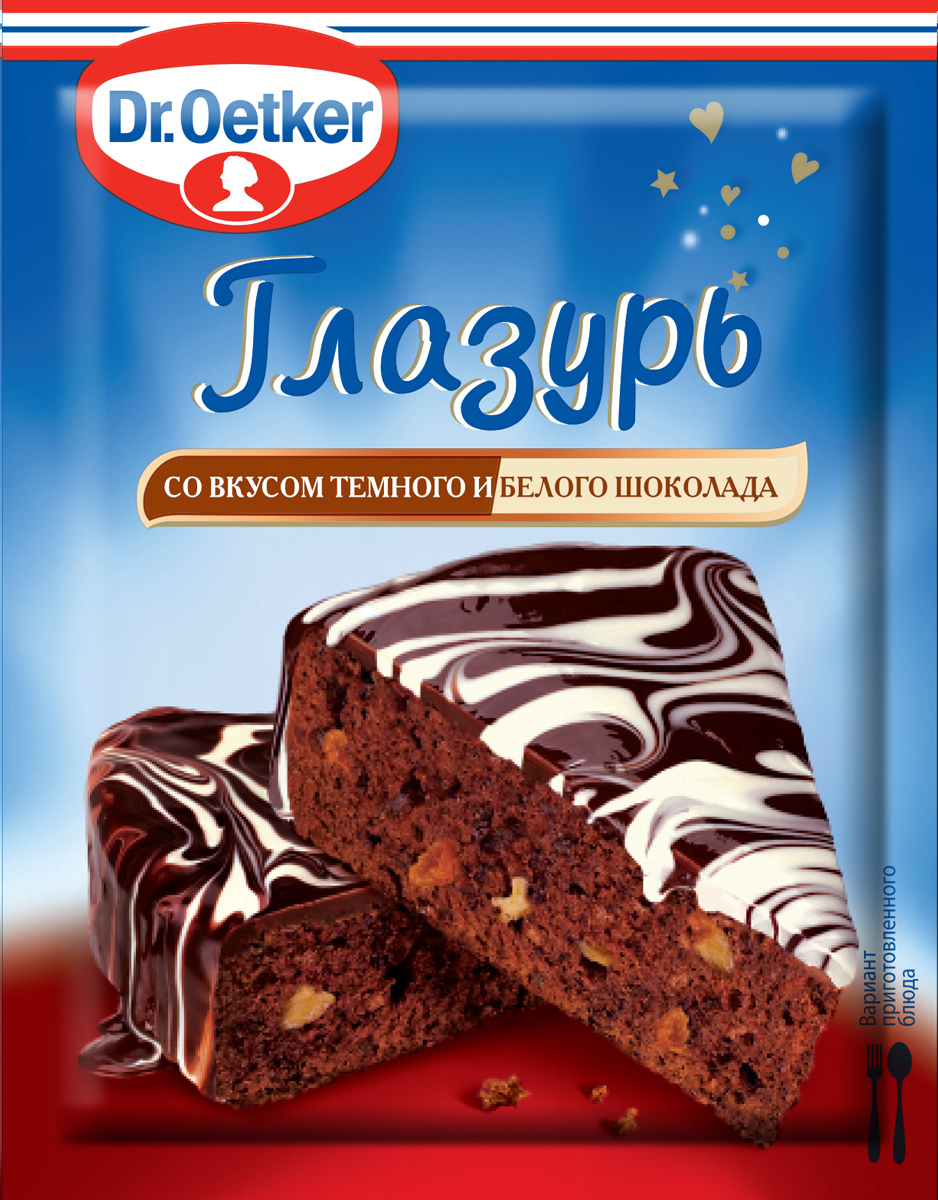 фото Dr.Oetker глазурь со вкусом темного и белого шоколада, 100 г