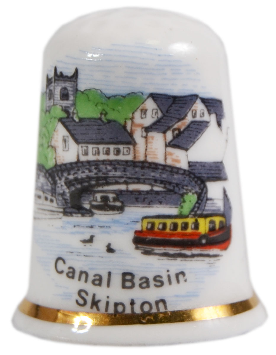 фото Коллекционный наперсток "Скиптон" (Canal Basin Skipton). Фарфор. Великобритания, Birchcroft, 1990-е гг.