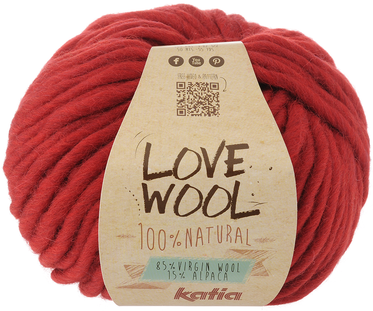 фото Пряжа для вязания Katia "Love Wool", цвет: красный (115), 50 м, 100 г