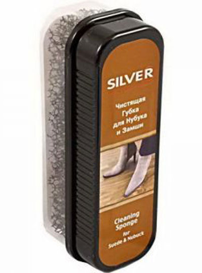 фото Губка для обуви из замши и нубука "Silver", 12,5 х 4 х 4,5 см