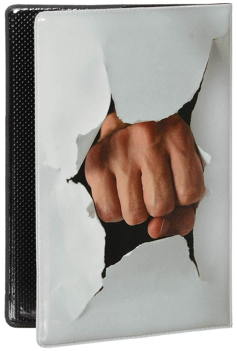 фото Обложка для паспорта мужская Эврика "Не влезай", цвет: серый, телесный. 96043