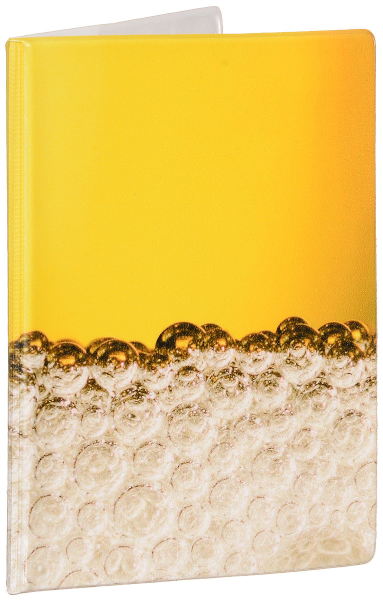 фото Обложка для паспорта мужская Эврика "Пиво", цвет: желтый, бежевый. 92610