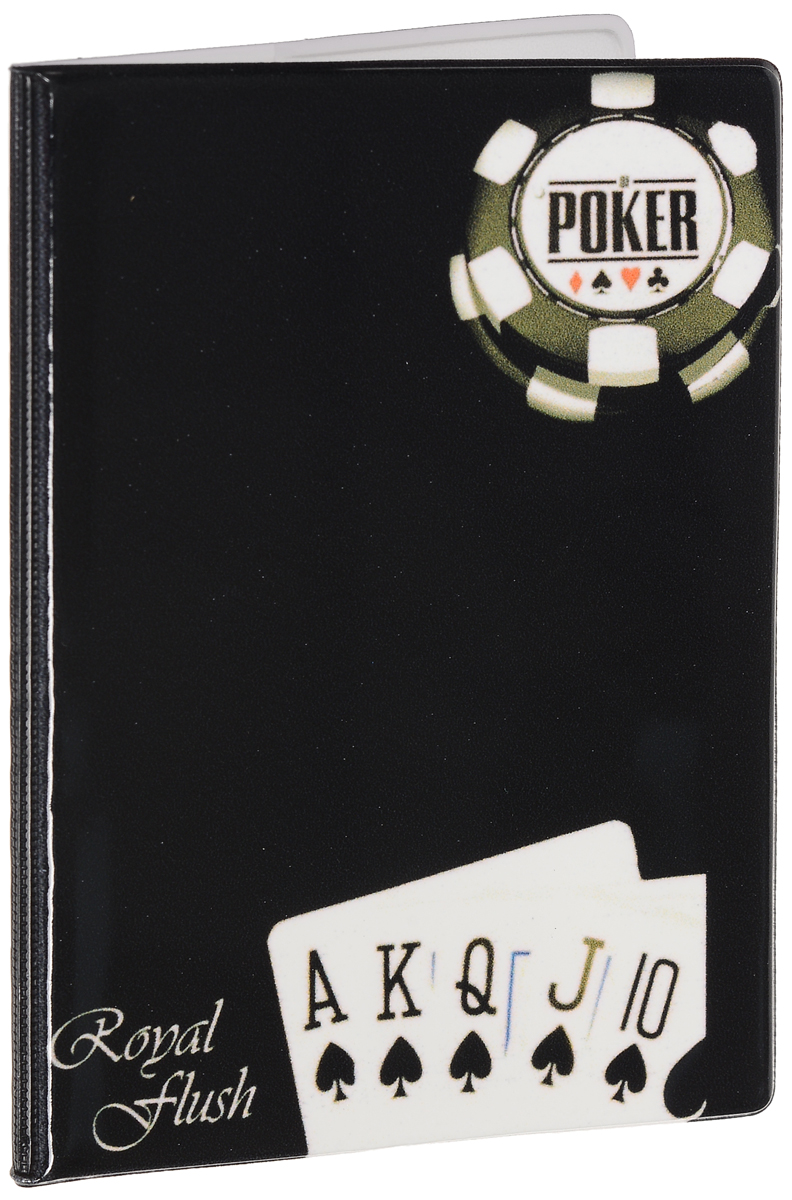 фото Обложка для паспорта мужская Эврика "Покер", цвет: черный. 92508