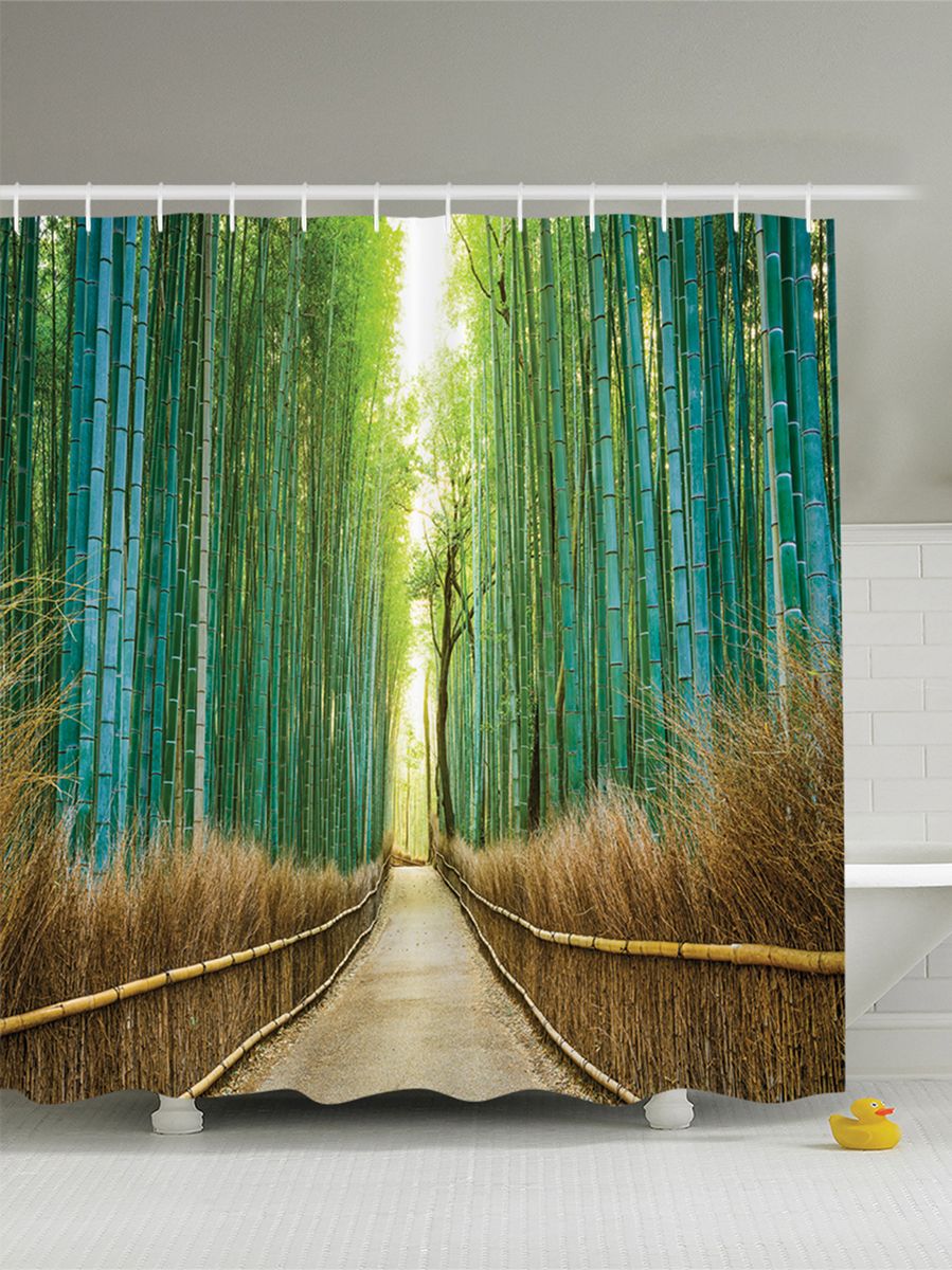 фото Штора для ванной комнаты Magic Lady "Дорога в бамбуковой роще", 180 х 200 см