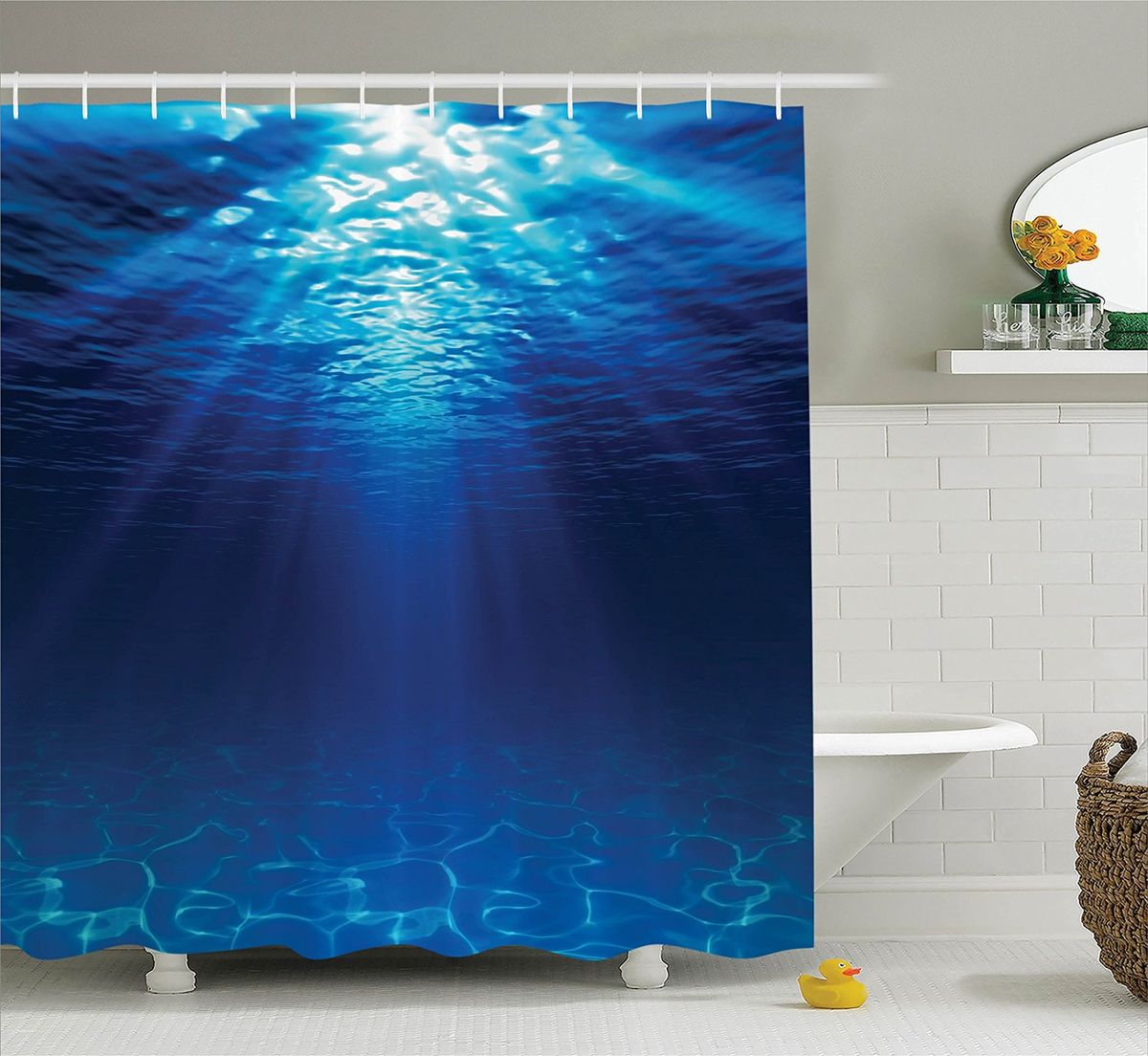 фото Штора для ванной комнаты Magic Lady "Синее море", 180 х 200 см