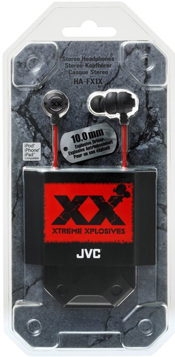 фото JVC Xtreme Xpllosive HA-FX1X, Black наушники