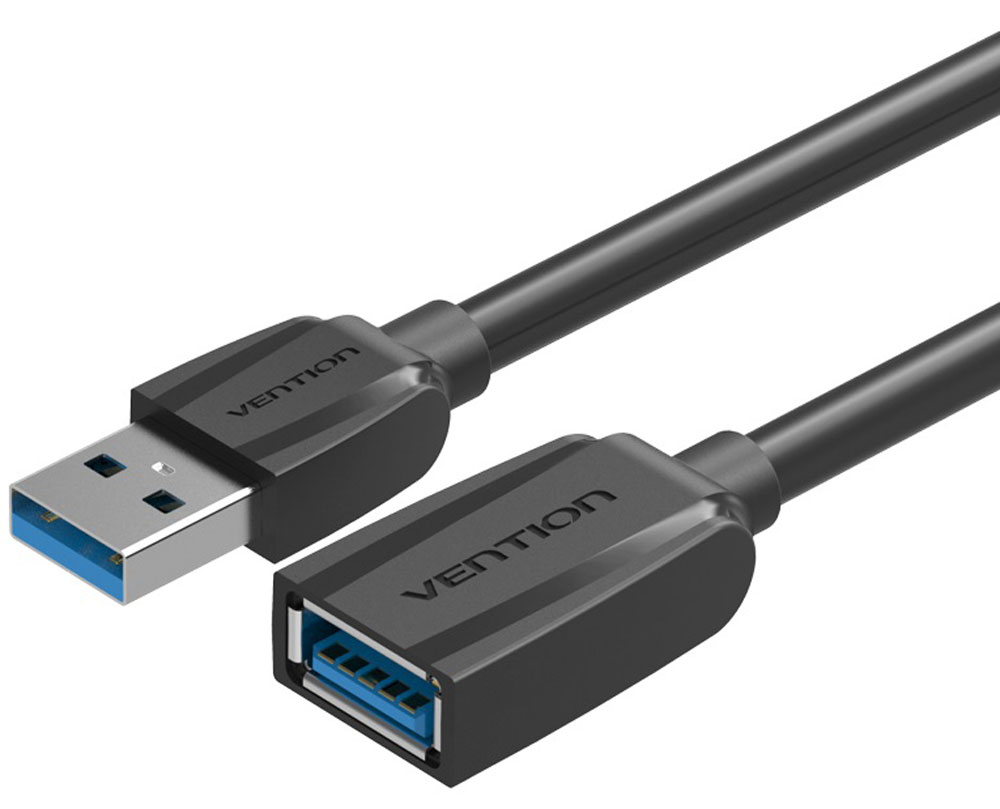 фото Vention VAS-A45-B050 Black Edition USB 3.0 AM/AF, Black кабель-удлинитель (0,5 м)