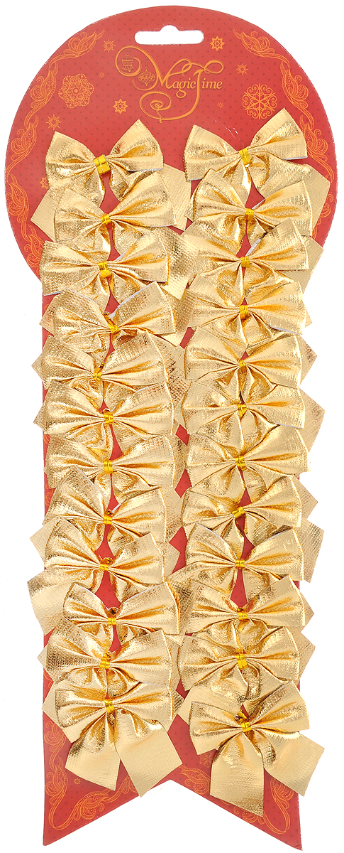 фото Набор новогодних украшений Magic Time "Бант", цвет: золотистый, 24 шт. 42760