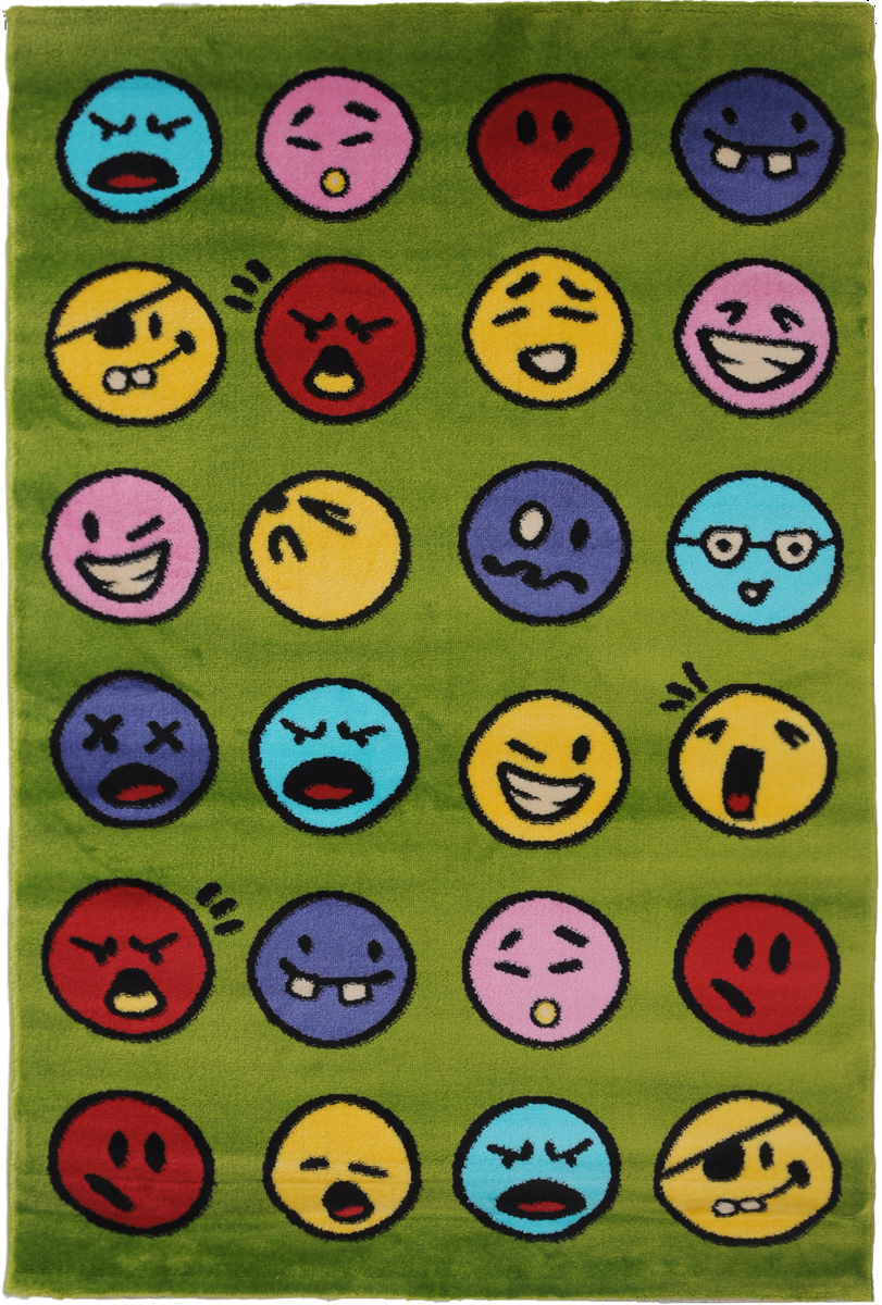 фото Ковер детский Kamalak Tekstil "Emoji", прямоугольный, 100 x 150 см