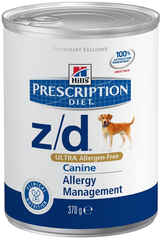 фото Корм влажный диетический гипоаллергенный Hill's Prescription Diet z/d Food Sensitivities для собак при пищевой аллергии, 370 г