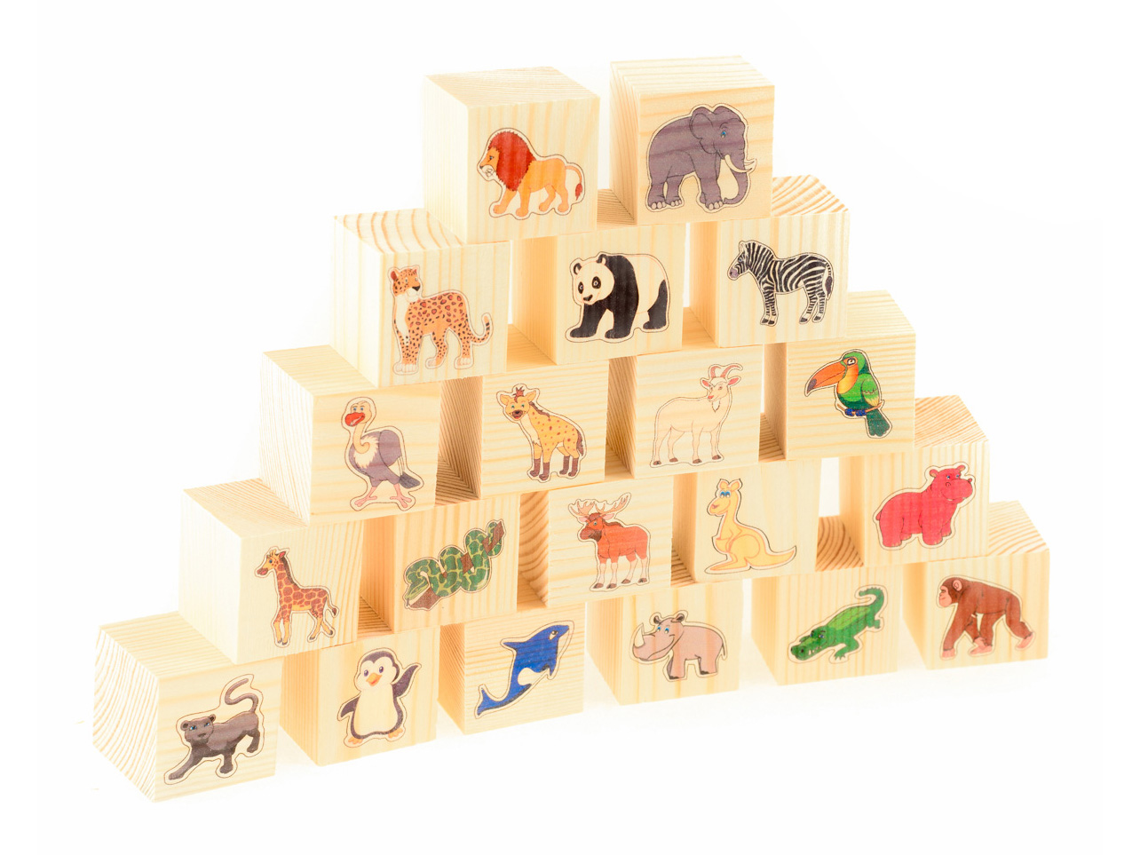 Развивающие деревянные игрушки Кубики В зоопарке