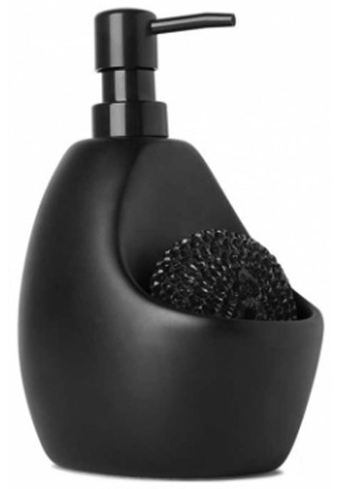 фото Дозатор для мыла Umbra "Joey", с подставкой для губки, цвет: черный, 740 мл
