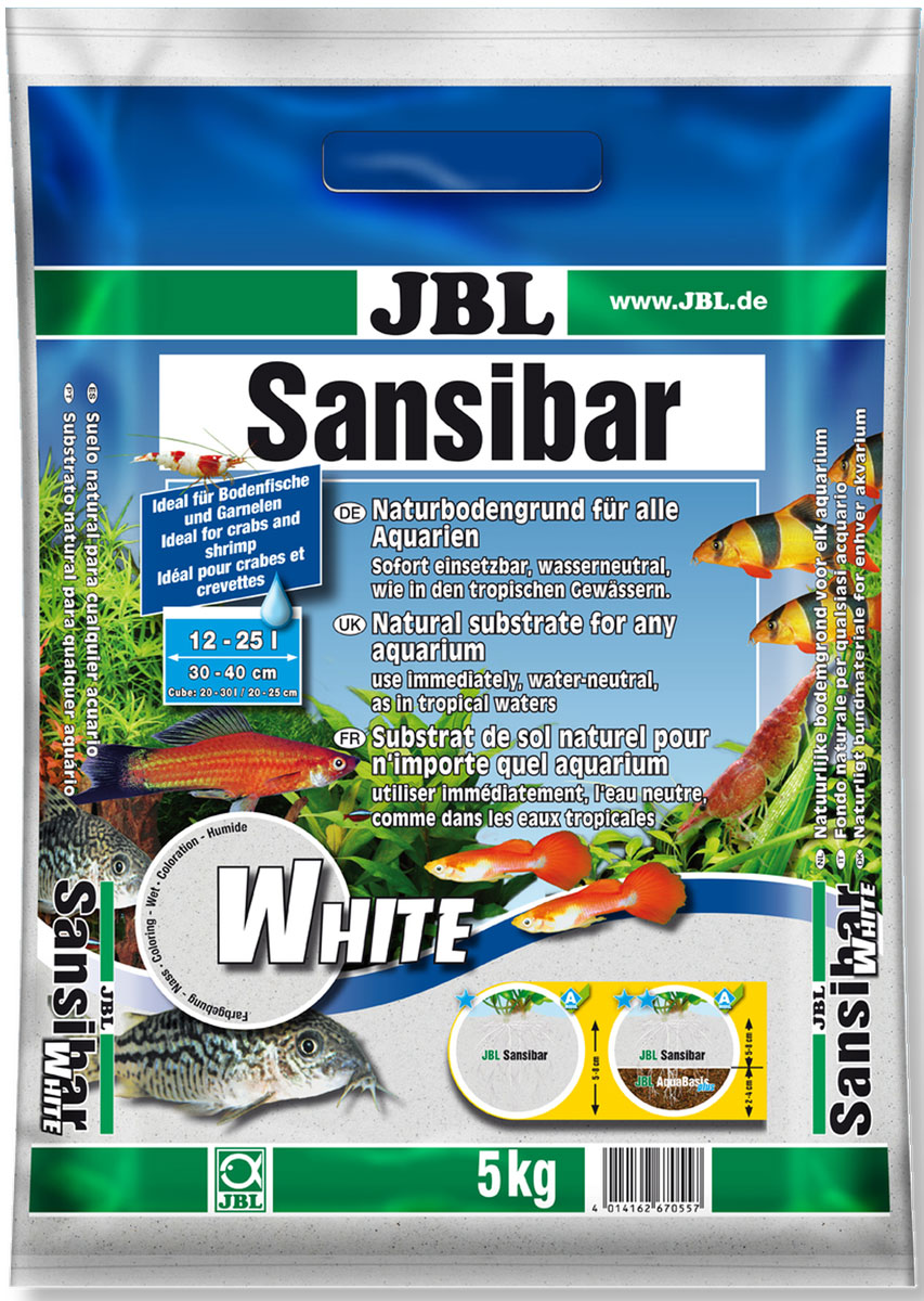 фото Грунт декоративный для аквариума JBL "Sansibar", мелкий, цвет: белый, 5 кг