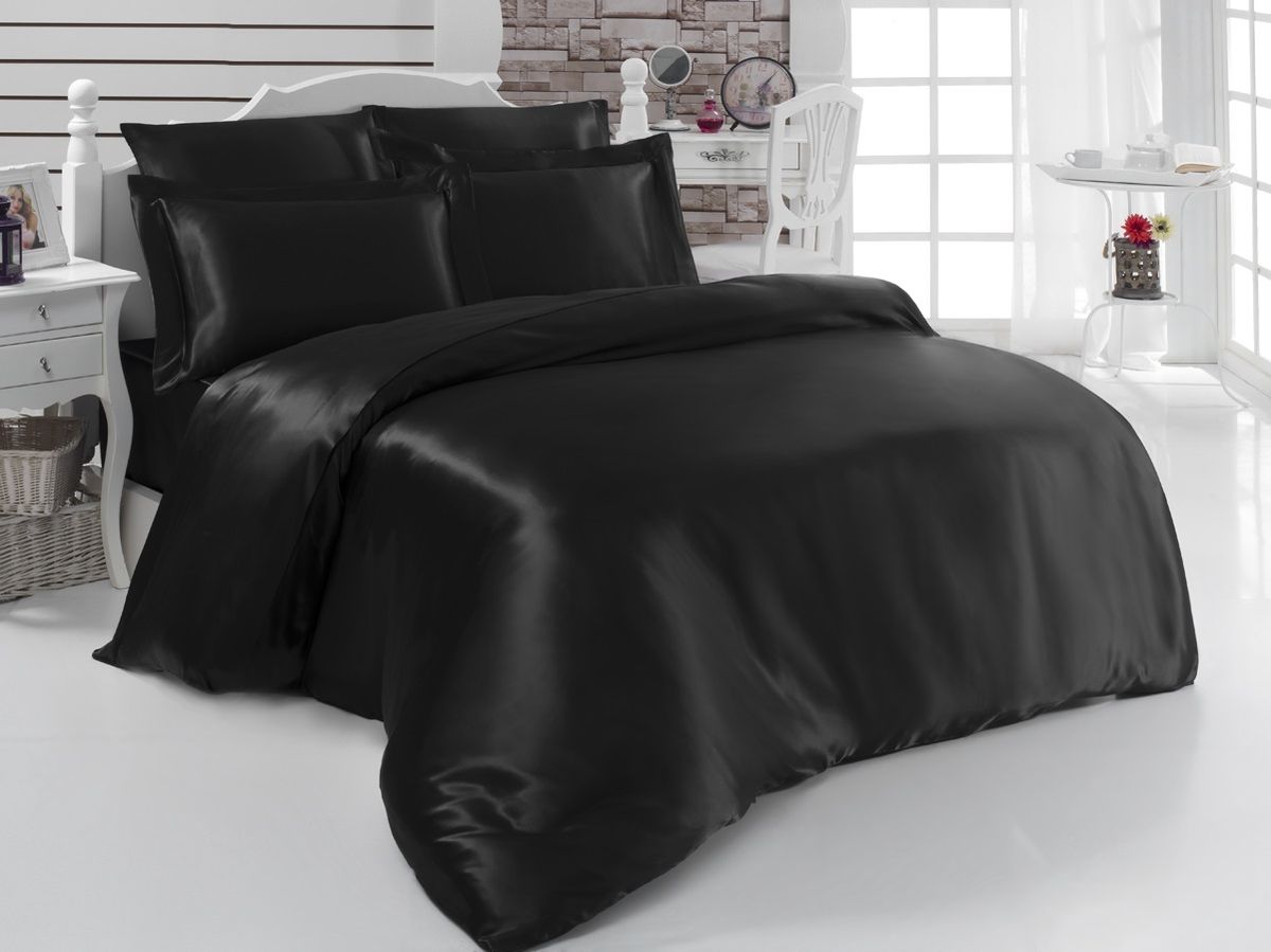 фото Комплект белья Karna "Arin", 2-спальный, наволочки 50х70, 70x70, цвет: черный