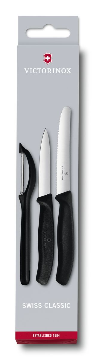 фото Набор ножей для овощей "Victorinox", цвет: черный, 3 шт