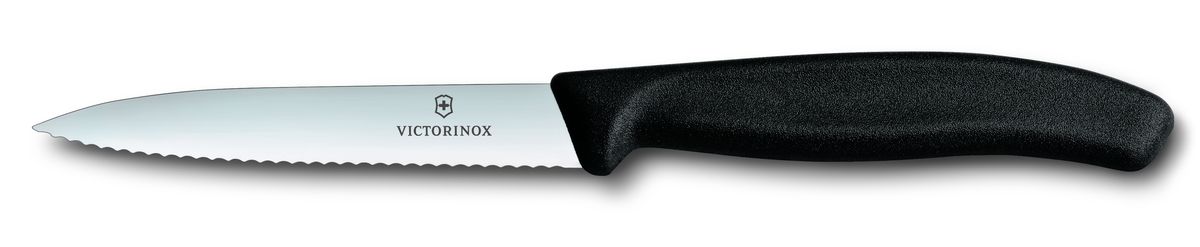 фото Нож для овощей Victorinox "SwissClassic", с серрейторной заточкой, цвет: черный, длина лезвия 10 см