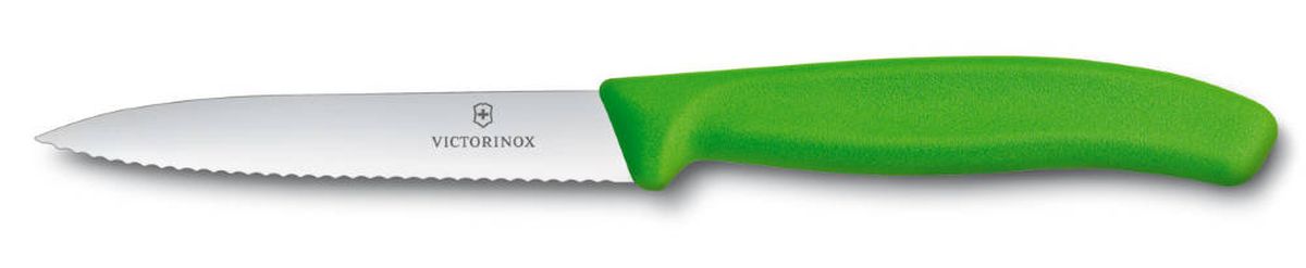 фото Нож для овощей Victorinox "SwissClassic", с серрейторной заточкой, цвет: зеленый, длина лезвия 10 см