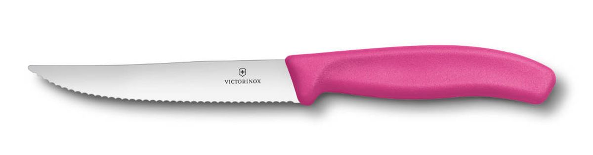 фото Нож для стейка и пиццы Victorinox "SwissClassic. Gourmet", цвет: розовый, длина лезвия 12 см