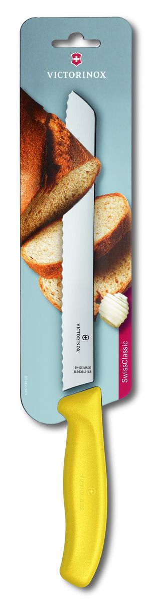 фото Нож для хлеба Victorinox "SwissClassic", цвет: желтый, длина лезвия 21 см