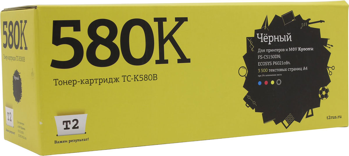 фото T2 TC-K580B (аналог TK-580), Black тонер-картридж для Kyocera FS-C5150DN/ECOSYS P6021cdn