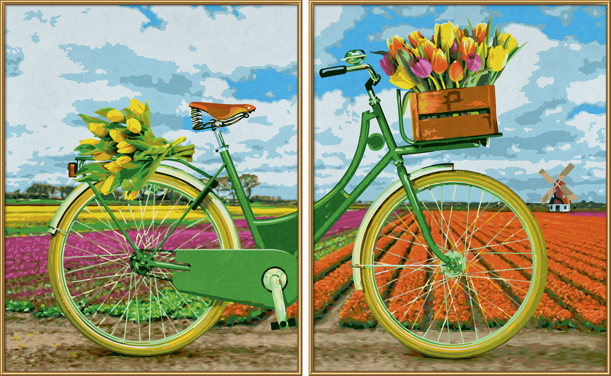 фото Schipper Картина по номерам Диптих Голландский велосипед