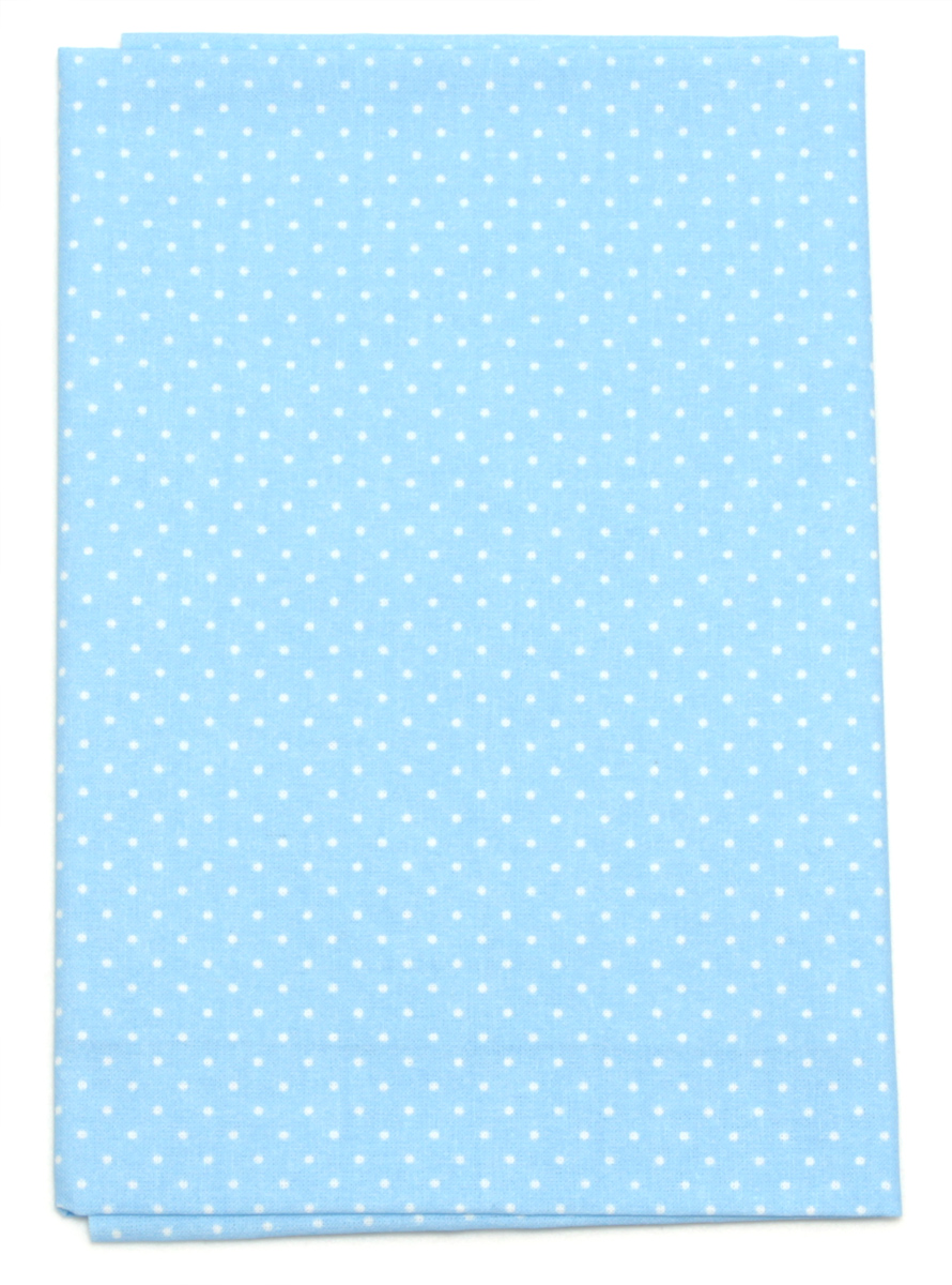 фото Ткань Кустарь "Мелкий горошек", цвет: голубой, 48 х 50 см. AM555019