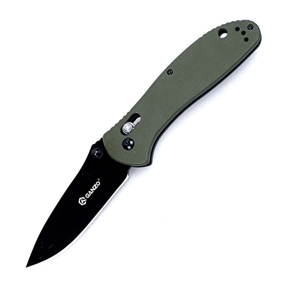 фото Нож туристический "Ganzo", цвет: зеленый, черный, длина лезвия 8,6 см. G7393