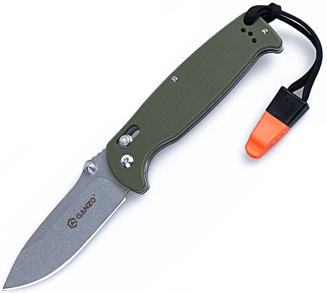 фото Нож туристический "Ganzo", цвет: зеленый, стальной, длина лезвия 8,9 см. G7412-GR-WS