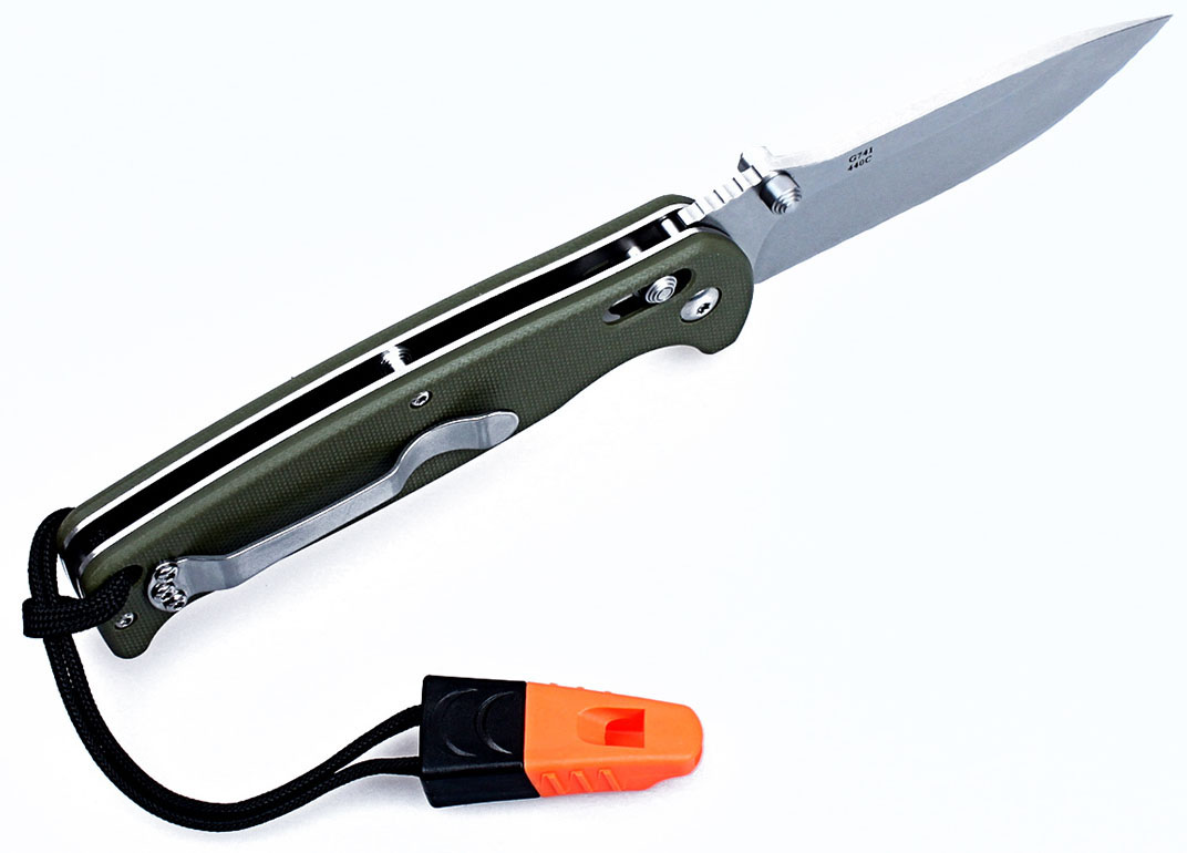 фото Нож туристический "Ganzo", цвет: зеленый, стальной, длина лезвия 8,9 см. G7412-GR-WS