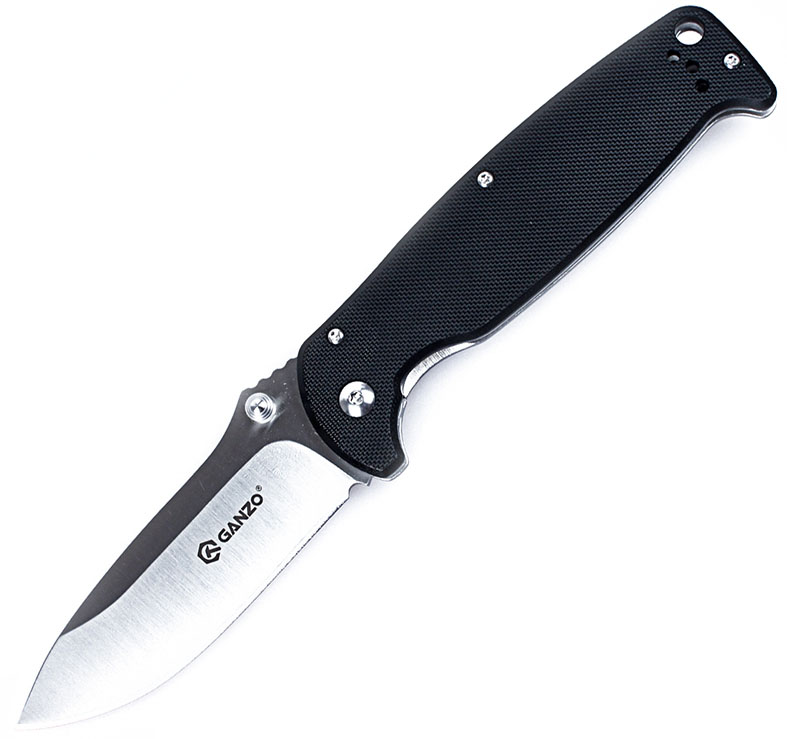 фото Нож туристический "Ganzo", цвет: черный, стальной, длина лезвия 8,9 см. G742-1