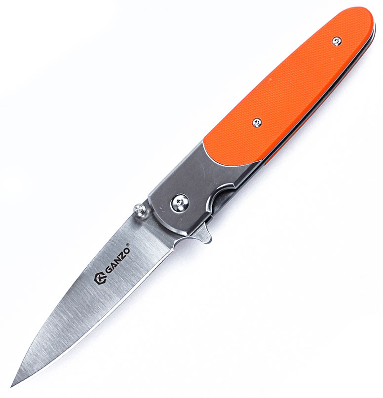 фото Нож туристический "Ganzo", цвет: оранжевый, стальной, длина лезвия 8,7 см. G743-1