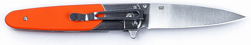 фото Нож туристический "Ganzo", цвет: оранжевый, стальной, длина лезвия 8,7 см. G743-1