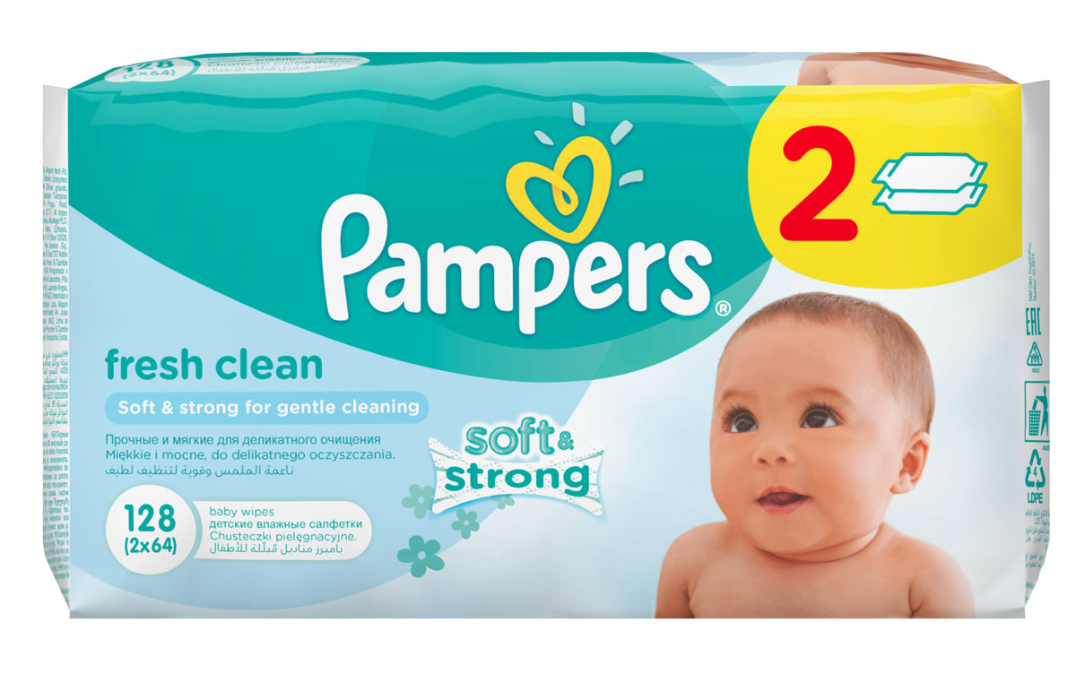 фото Pampers Детские влажные салфетки Baby Fresh Clean 128 шт