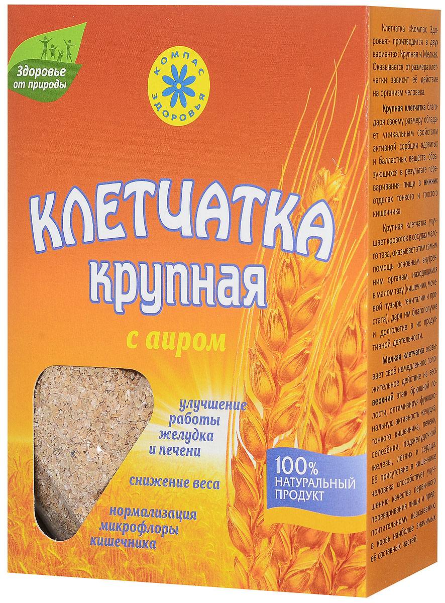 Компас Здоровья клетчатка пшеничная крупная с аиром, 150 г — купить в ...