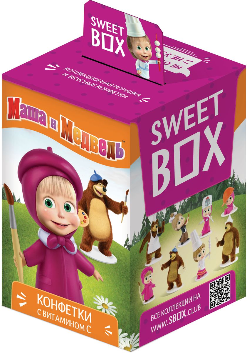 Sweet Box Маша и Медведь драже с игрушкой, 10 г
