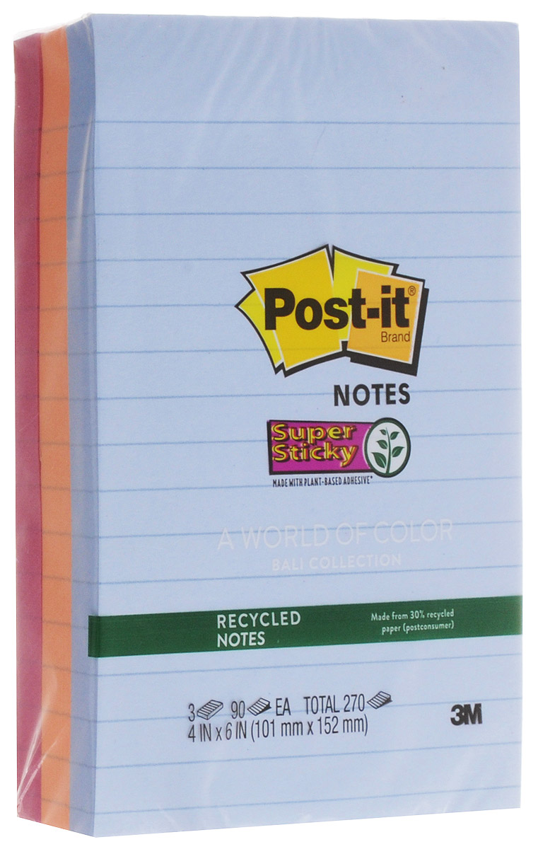Post-it Набор бумаги для заметок с липким слоем 3 блока цвет в ассортименте Post-it Набор бумаги для заметок с липким слоем 3 блока цвет в ассортименте