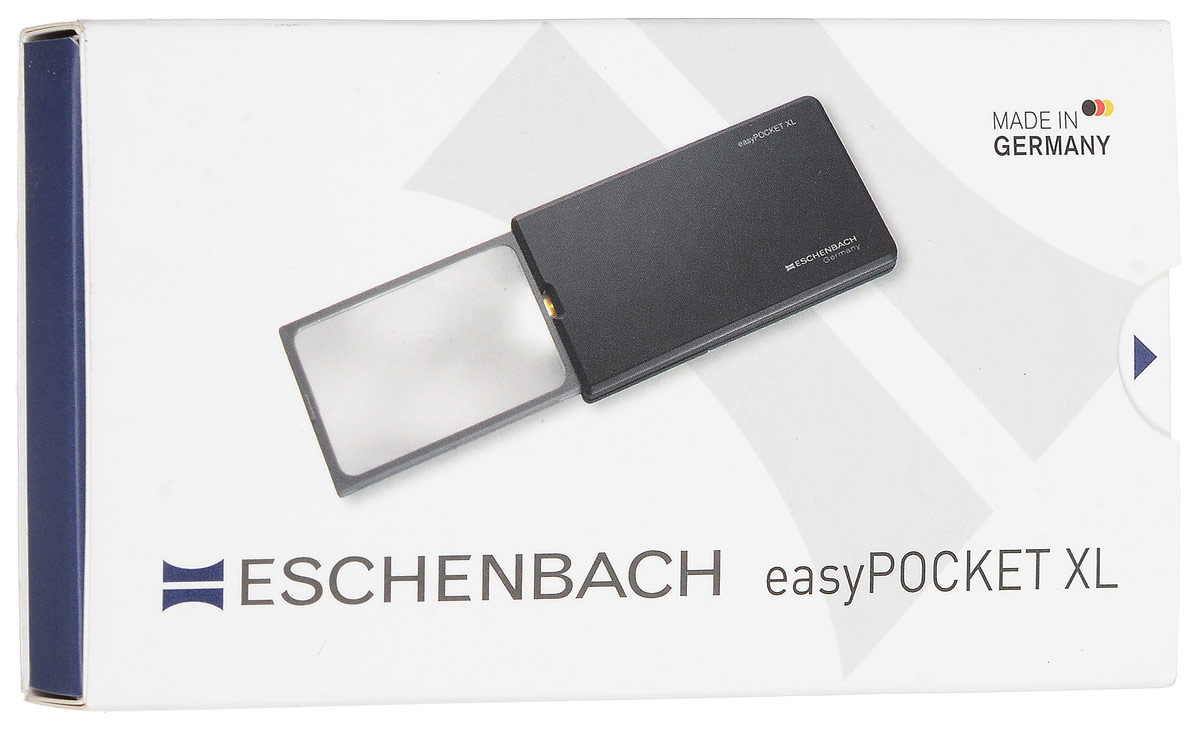 фото Лупа выдвижная Eschenbach "EasyPOCKET XL", с подсветкой, цвет: серебристый, 2.5х 6.0 дптр, 7,8 х 5 см