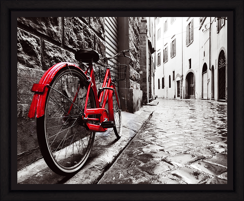 Картина Postermarket "Красный велосипед в старом городе", 40 х 50 см