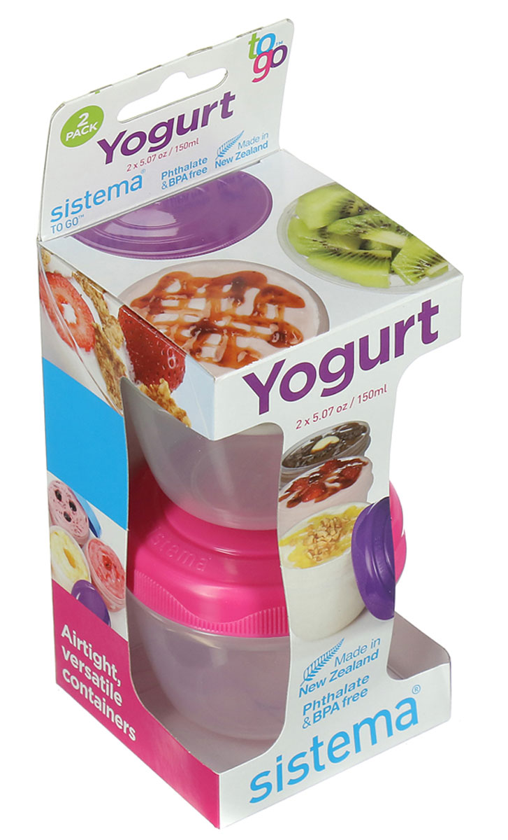 Контейнер пищевой Sistema 21466_розовый, салатовый, Пластик