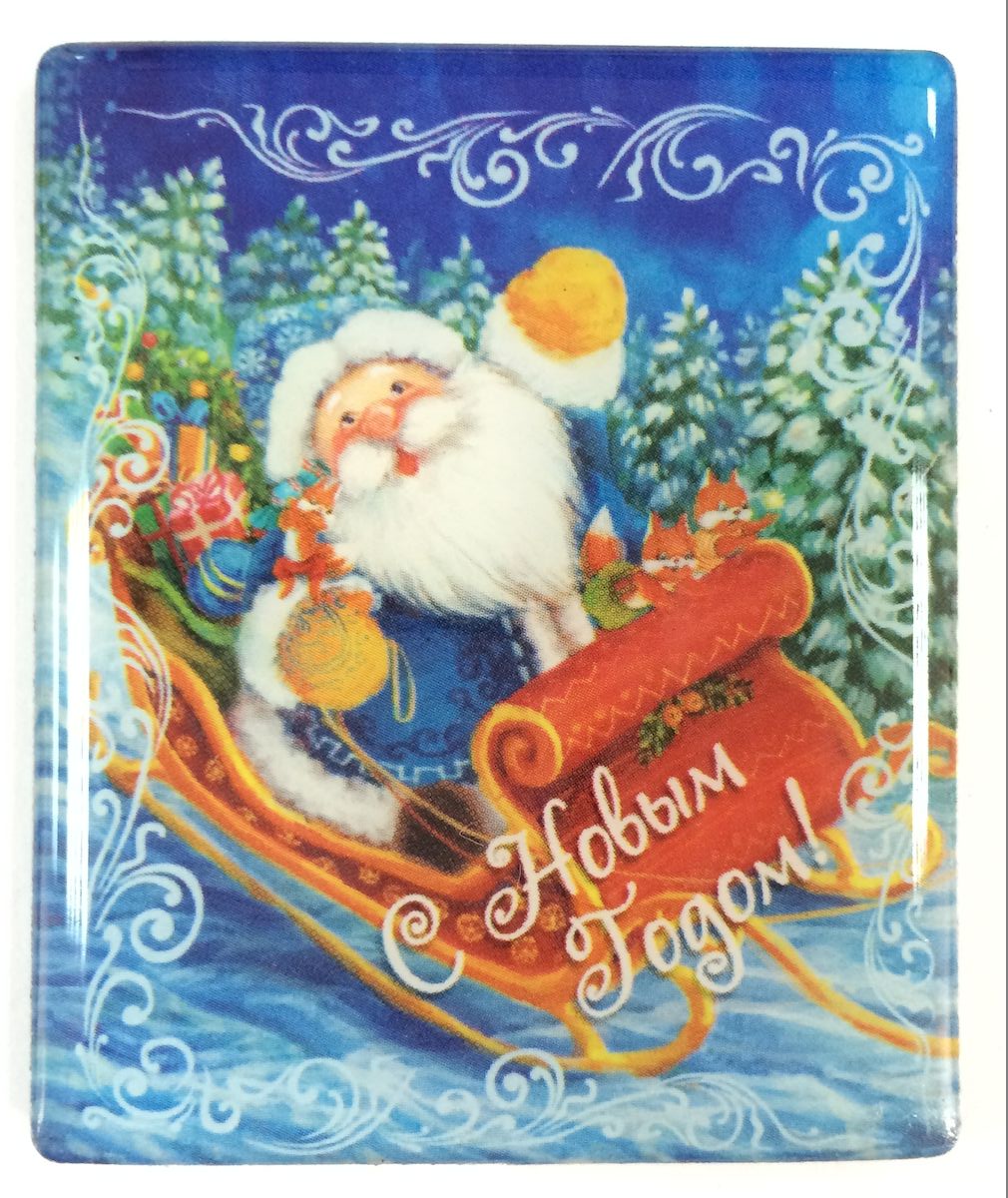 фото Магнит декоративный Magic Time "Дед Мороз в санях", 6 х 5 см. 38375