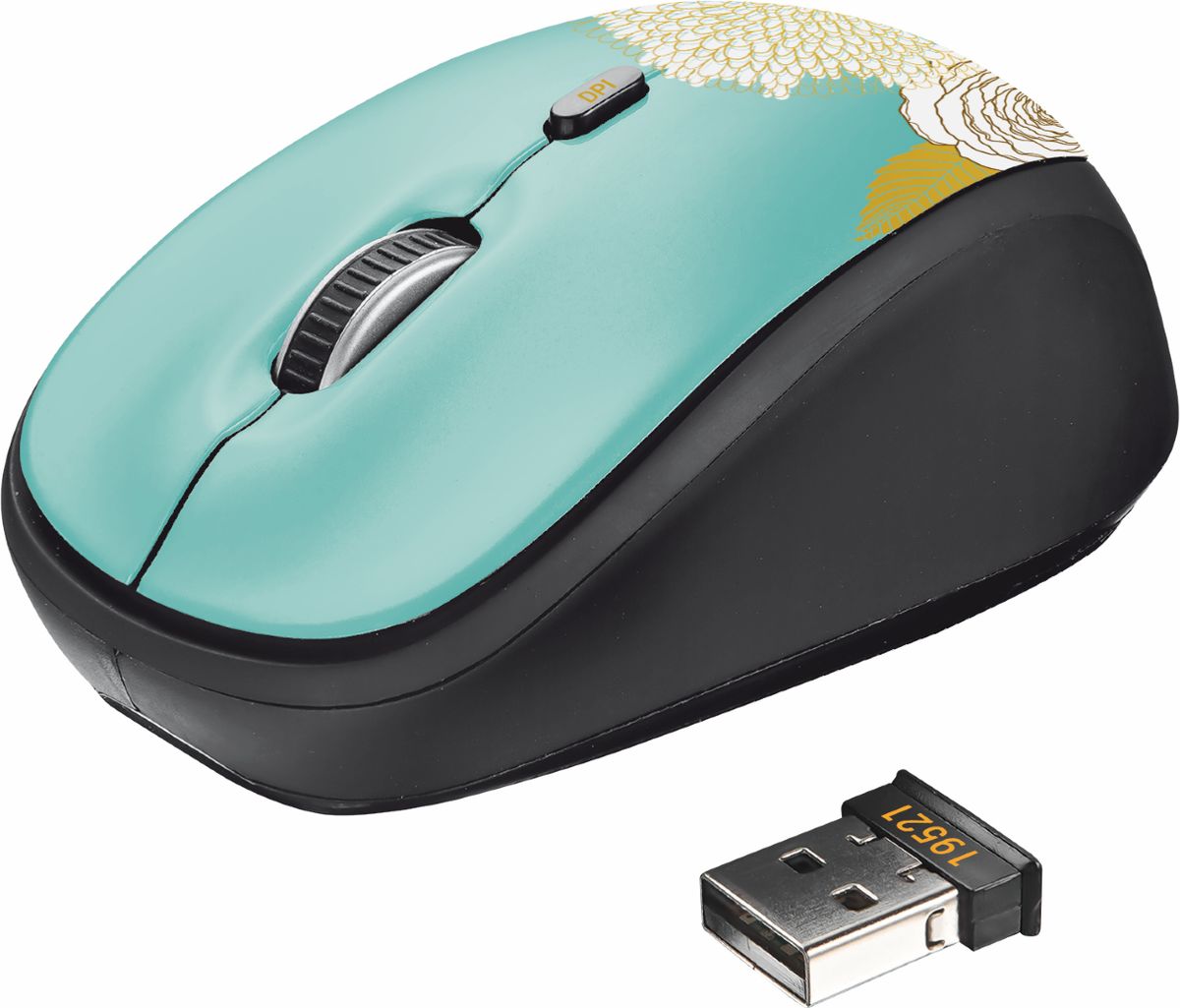 фото Мышь Trust Yvi Wireless Mouse, Black Flower