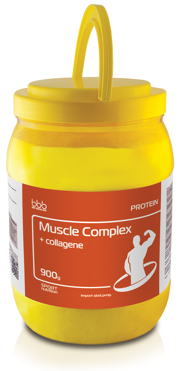фото Протеин bbb "Muscle Protein Complex + Collagen", клубника, 900 г Bbb (body builder best)