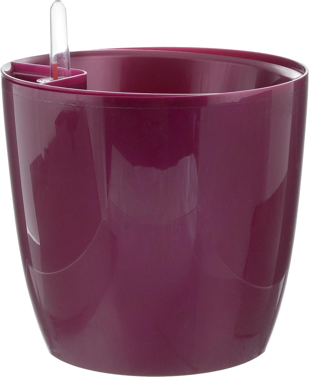 фото Горшок для цветов Техоснастка "Комфорт", с автополивом, цвет: пурпурный, 3,5 л
