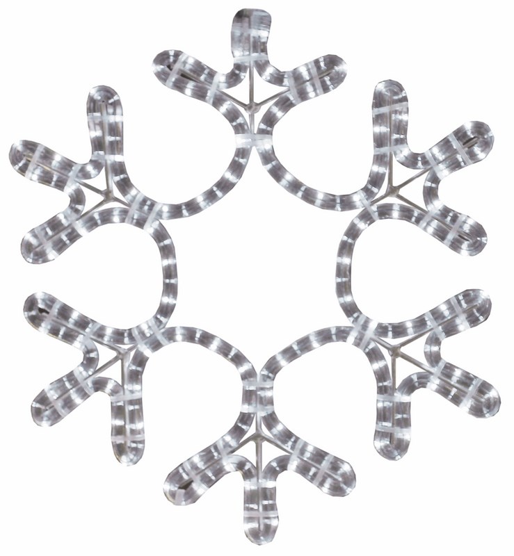 фото Фигура "Снежинка" цвет теплый белый, размер 45*38 см Neon-night