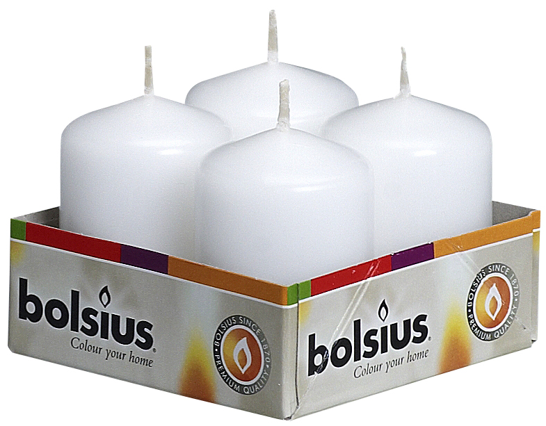 фото Набор свечей "Bolsius", цвет: белый, высота 5,5 см, 4 шт