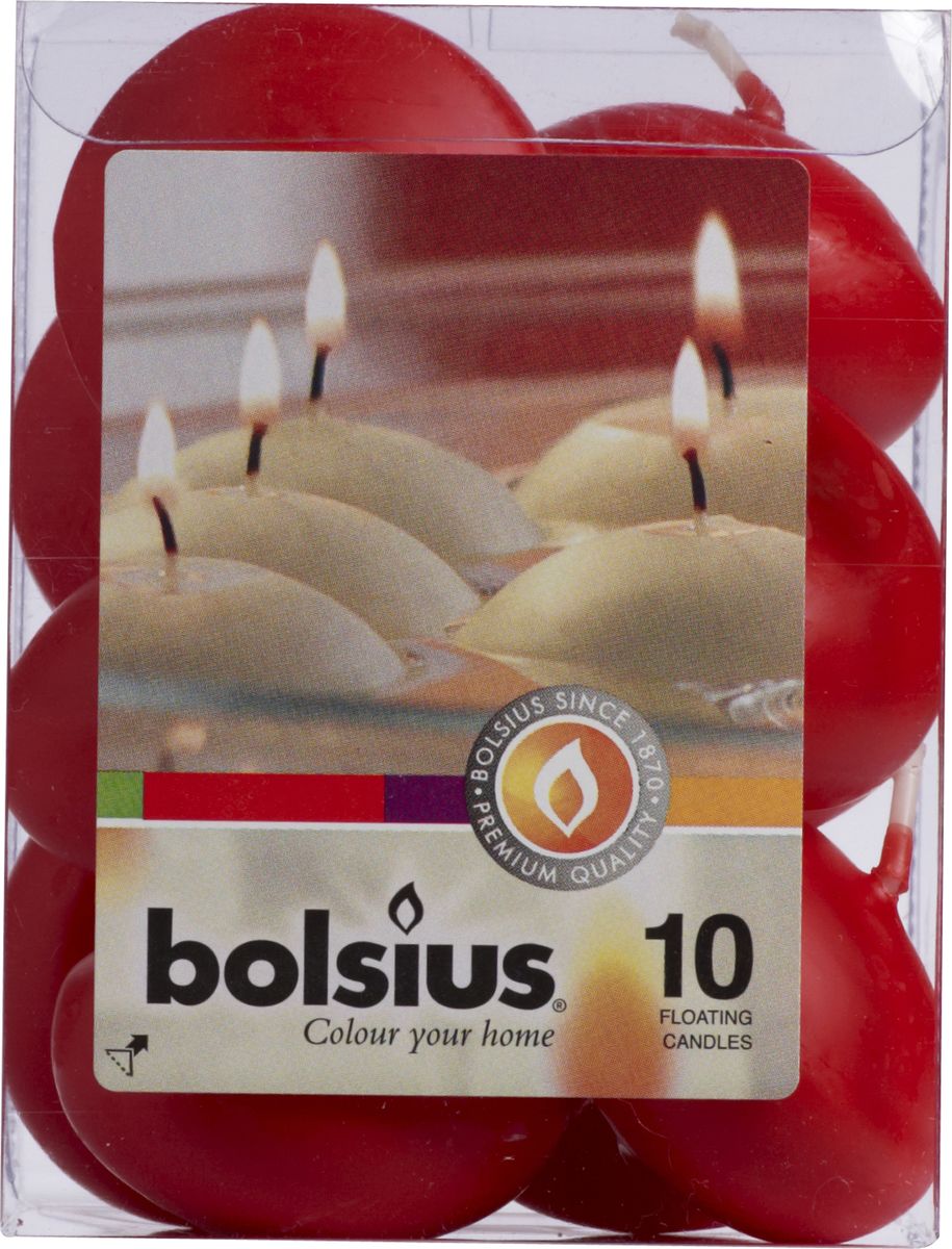 фото Набор декоративных свечей "Bolsius", цвет: красный, 10 шт