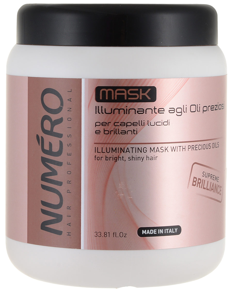 фото Brelil Маска для придания бриллиантового блеска с ценными сортами масел Numero Illuminating Mask With Precious Oils, 1000 мл Brelil professional