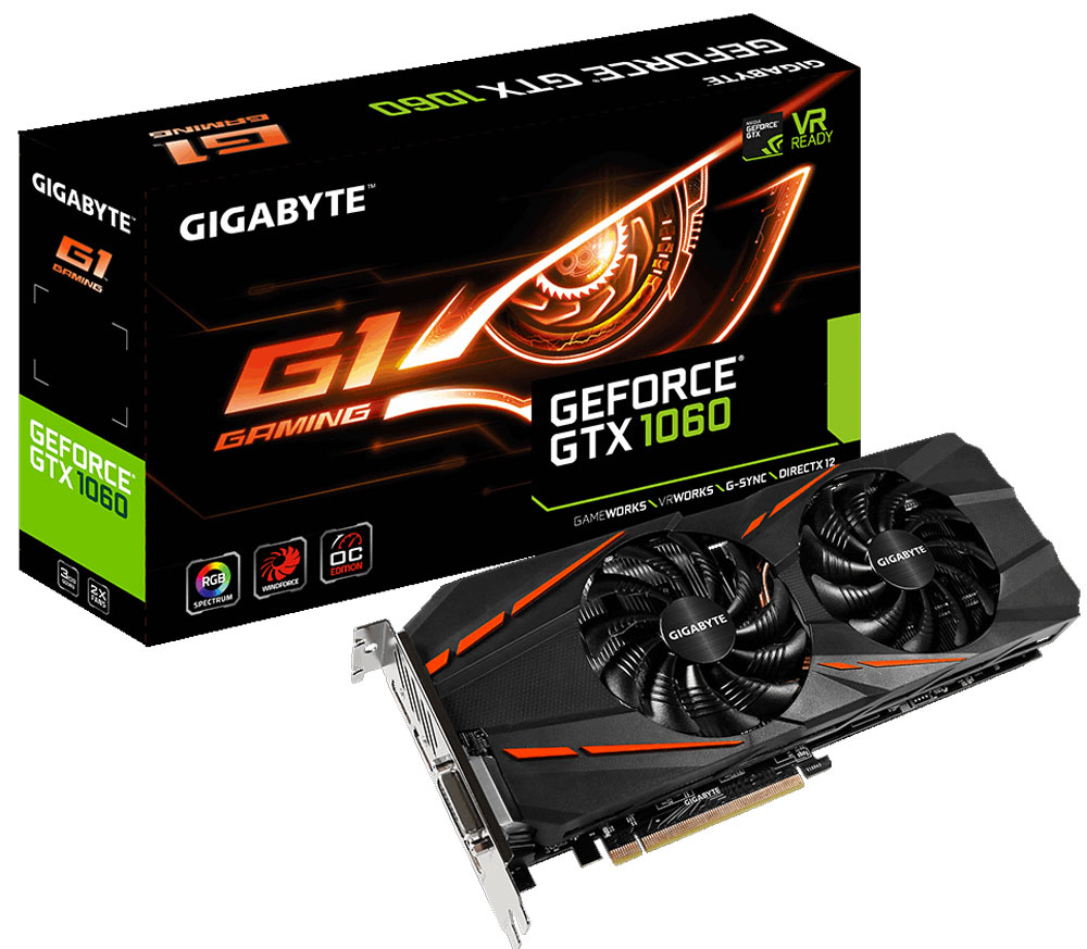 фото Видеокарта nVidia GeForce GTX1060 Gigabyte PCI-E 3072Mb, GV-N1060G1 GAMING-3GD