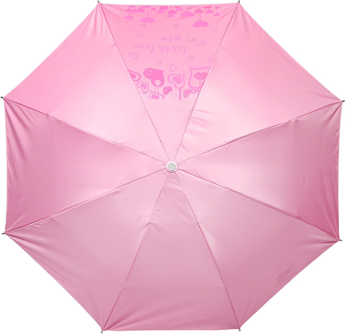 фото Зонт женский Эврика, механика, 2 сложения, цвет: розовый, серебристый. 91542
