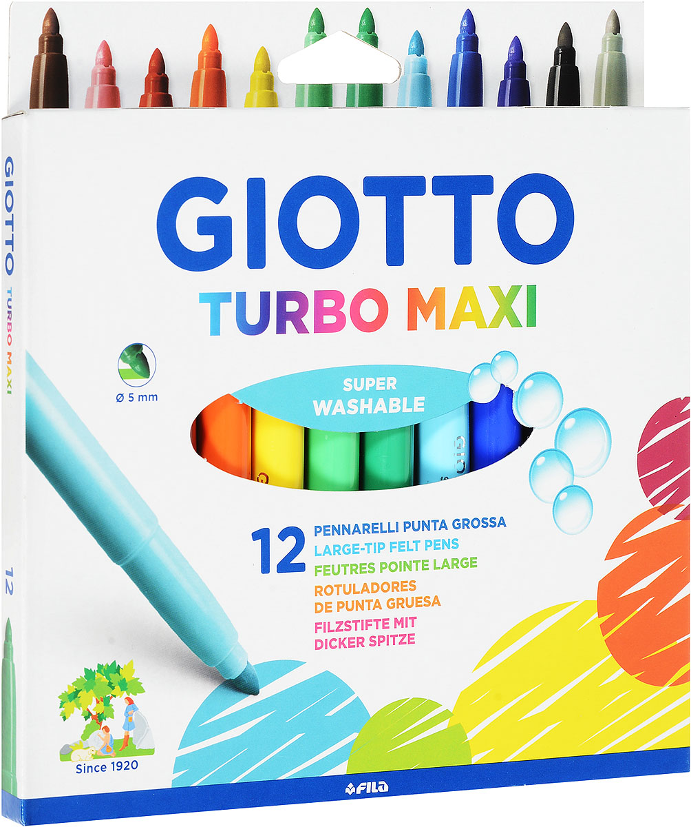 фото Giotto Набор фломастеров Turbo Maxi 12 цветов